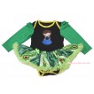 Frozen Black Long Sleeve Bodysuit Anna Green Coronation Pettiskirt & Princess Anna Print JS4434